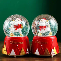 Snow Globe Decorative Christmas Tree Music Snow Globe Decoration Display Music Snow Globe