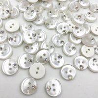 25/50/100PCS White Plastic Buttons Shank Round Garment Dolls Sewing Accessories DIY Scrapbookings 12MM PT340