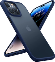 【日本代購】TORRAS 手機殼 半透明 美軍MIL規格 iPhone 14 Pro Max 藍色