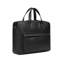 【Cerruti 1881】限量2折 義大利原裝進口 頂級小牛皮公事包/斜背包 全新專櫃展示品(黑色 CECA06537M)