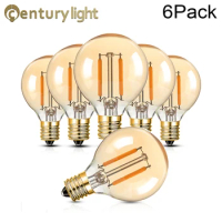 6PCS Vintage Globe Led Replacement Bulbs G40 1.5W Equal to 15Watt Incandescent Lamp E14 2200K Dimmable Edison Led Filament Bulbs