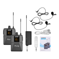 UHF Wireless Microphone System with Microphone Body-pack Transmitter and Receiver 6.35mm Plug with 3.5mm Adapter