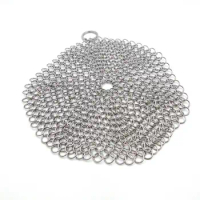 inches Stainless Steel 316L Cast Iron Cleaner Chainmail Scrubber for Cast Iron Pan Pre-Seasoned Pan Dutch Ovens Waffle
