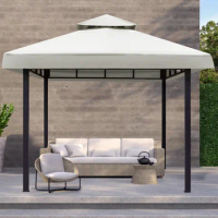 Gazebo Canopy Replacement Cover 118"x118" Gazebo Top CoverTop Double Tiered Canopy Outdoor Canopy Shelter for Smaller Gazebo
