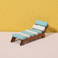 1/12 Scale Doll Bed Lounge Chair For Garden Dollhouse Miniature Furniture Wooden Beach Chairs Recliner Christmas Gifts Kids Toys