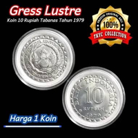 Koleksi Uang Kuno Koin 10 Rupiah Tabanas Putih Thn 1974 Gress Lustre Original