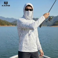 Jersey Mancing Anti UV Dry Fit Lengan Panjang Camouflage L putih