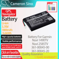 CameronSino Battery for Garmin Nuvi 1490TV Nuvi 2585TV fits Garmin 361-00045-00 361-00045-20 GPS, Navigator battery 1800mAh