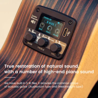 Guitar Pickup Acoustic Folk Guitar Sound Pickup with Reverberation Delay Effects Guitar Transducer Amplifier Guitar Tuner System