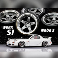 1/64 Chika Nabes Wheels 8.5mm/8.9mm/9.7mm Tires SSR TF1/BBS RZD/Nismo LMGT4/Work S1 3P for 1:64 Car Model HW/ Tomy /Mini Gt/R35