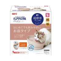 【GEX】低電壓USB電源貓用飲水器奶茶色950ml（內容不含USB插頭 需另外購買）(寵物飲水機)