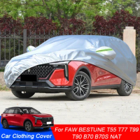 Full Car Cover Rain Frost Snow Dust Waterproof Protect Anti-UV Cover Accessories For FAW BESTUNE B70 B70S NAT T55 T77 T90 T99
