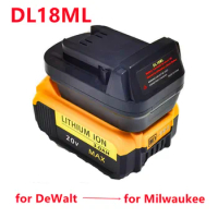 For DeWalt 18V/20V Max Li-Ion Battery Adapter Convert To for Milwaukee M&amp;18 18V Power Tools Convertor DL18ML Battery Adapter