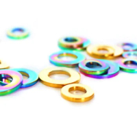 LOT10 M5/M6/M8/M10 Grade 5 GR5 Titanium Bolt Screw Spacer Flat Washer Color Color Rainbow/Golden/Ti For Bike Bicycle