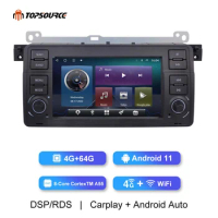 TOPSOURCE For BMW E46 M3 Rover MG ZT 7" 8-Core 4+64G 6G+128G WiFi Car Radio Multimedia Player 2 Din Android 11 Carplay DVD GPS