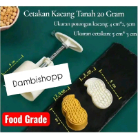 CETAKAN KUE KERING / KUKIS  NASTAR KUE KACANG - BENTUK KACANG - SIZE 20 GR MINI // KACANG MINI CETAK
