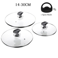 14-30CM Cookware Cover For The Pan Tempered Glass Lid For Saucepan Frying Pan Wok Lid With Knob Cooking Pot Lid Cookware Parts