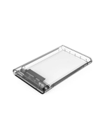 กล่องอ่านฮาร์ดดิสก์ สำหรับ HDD/SSD ขนาด 2.5 นิ้ว USB3.0 Type-A to Micro B / SATA พลาสติกใส