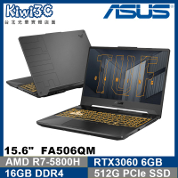 奇異果3C 現貨 ASUS FA506QM-0032A5800H 幻影灰 R7-5800H/16GB/RTX3060