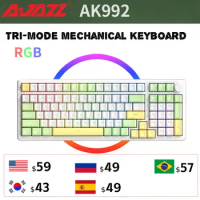 AJAZZ AK992 RGB 100 Keys Bluetooth Gaming Mechanical Keyboard 2.4G Wireless RGB Light Keyboard Hot Swap Keyboard for PC Laptop