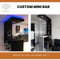 Meja Mini Bar Kitchen Set Dapur Alumunium Hpl Minimalis Kayu Blokboard Lapisan HPL