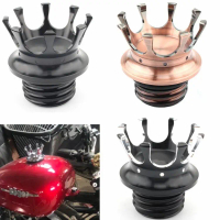 Penutup Tangki Bahan Api Mahkota, Universal, Aluminium CNC, Berkenaan dengan Harley XL883 / 1200 X48