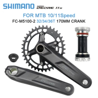 Shimano Deore M5100 Crankset 10/11S Mountain Bike Bicycle Crankset FC-M5100-1 170/175mm Cranksets Bottom Bracket BB52 M500 M501