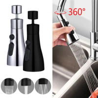 Kitchen Sink Faucet Aerator 3 Mode 360° Rotate Splash-Proof Replaceable Washbasin Water Tap Sprayer Head Filtered Bubbler Nozzle