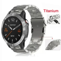 Titanium Metal Strap 26mm for Garmin Fenix 7X 6X Watch Band Business Bracelet Smartwatch Replacement Wristband Accessories