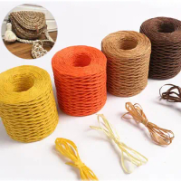 150m Natural Raffia Straw Yarn Ribbon Yarn Rafia Straw Paper Yarn New Raffia Ribbon for Weave Process Project Sunhat Beach Bag