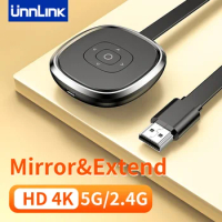 Unnlink 5G 4K TV Wireless WiFi Mirroring Cable HDMI Video Dongle Transmitter Adapter for IPhone Android IOS Miracast