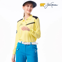 【Jack Nicklaus】金熊GOLF女新款吸濕排汗POLO衫/高爾夫球衫(黃色)