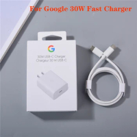Original Google Pixel 7 6 Pro 30W EU/US/UK Fast Charger Wall Power Travel Adapter USB Type C Cable For Google Pixel 5 6 7 Pro 6A