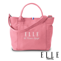 ELLE TRAVEL-極簡風帆布手提/斜背托特包-粉紅 EL52372