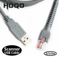 2M Barcode Scanner USB Cable LS2208/A LI2208 LS4278 STB4278 LI4278 USB to RJ45 for Symbol Zebra Motorola 6FT Flatted USB Port
