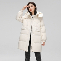 加厚保暖冬天外套🌟新版衣鴨鴨羽絨服女士中長版保暖冬季小個子寬鬆加厚韓版外套韓版 羽絨外套連帽 長款