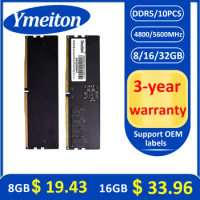 memoriam ddr5 20PCS Ymeiton DDR5 8GB 16GB 32GB 4800MHz 5600MHz U-DIMM RAM 288Pin 1.1v PC Desktop Memory