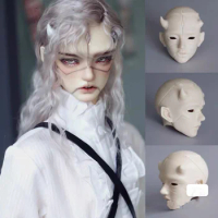1/3 BJD Doll Head Resin Material Boy Head Cowhorn Doll DIY Doll Accessories Head No Makeup Toys Gift