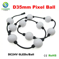 digital full color D35mm 6LEDs UCS1903 LED Pixel Ball Light, 3535 SMD RGB LED,UCS1903 chip,6LEDs/Bal