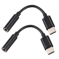 2X USB C To 3.5Mm Headphone/Earphone Jack Cable Adapter,Type C 3.1 Male Port To 3.5 Mm Female Stereo Audio