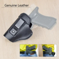 Tactical Genuine Leather Concealed Gun Holster Pistol Clip Case for Glock 17 19 22 23 43 P226 P229 Ruger B 92 M92