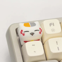 ECHOME Summer Cat Keycap Custom Cute Artisan Anime Keycaps Animal Crossing Mechanical Keyboard Caps Gaming Accessory Rainy75