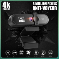 Webcam Full HD 4K 2K 1080P Autofokus Kamera Web USB dengan Mikrofon untuk Siaran Langsung Youtube Sk