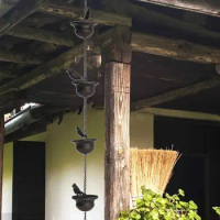 Housewarming Gift Stylish Metal Rain Chain With Bird Unique Beautiful Bird Rain Chains For Garden Rain Chimes Black