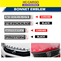 Perodua & Proton Bonnet wording Emblem Logo 3D - Chrome / Matte Black
