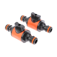 2Pc Garden Hose Pipe In-line Faucet Tap Shut Off Valve Fitting Watering Irrigation Connector 1/2 3/8 1/4 Inch Quick Coupler