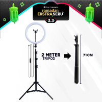 Tripod ringlight lengkap - Tripod 2meter plus ringlight 26cm - paket tripod lengkap Holder Lampu