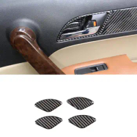 CRV Carbon fiber Inner Door Latch Trim, Door Handle Recess Guard Kit Decorative Cover for Honda CRV 2007-2011