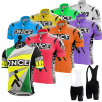 Pro Team Once Cycling Jersey Set Retro Mens Cycling Clothing Road Bike Shirt Suit Bicycle Bib Shorts MTB Maillot Ciclismo Hombre