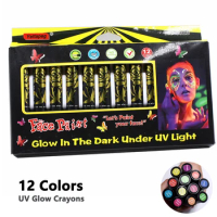 10ml Halloween Glow Pop In Dark Face Black Light Paint Uv Neon & Body  Crayon Kit Fluorescent Makeup Marker High Quality